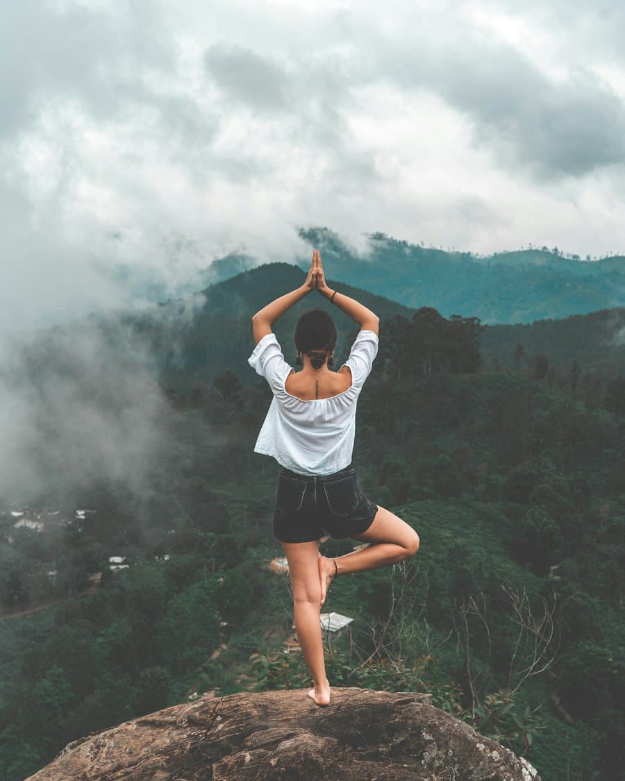 Calm meditation by water